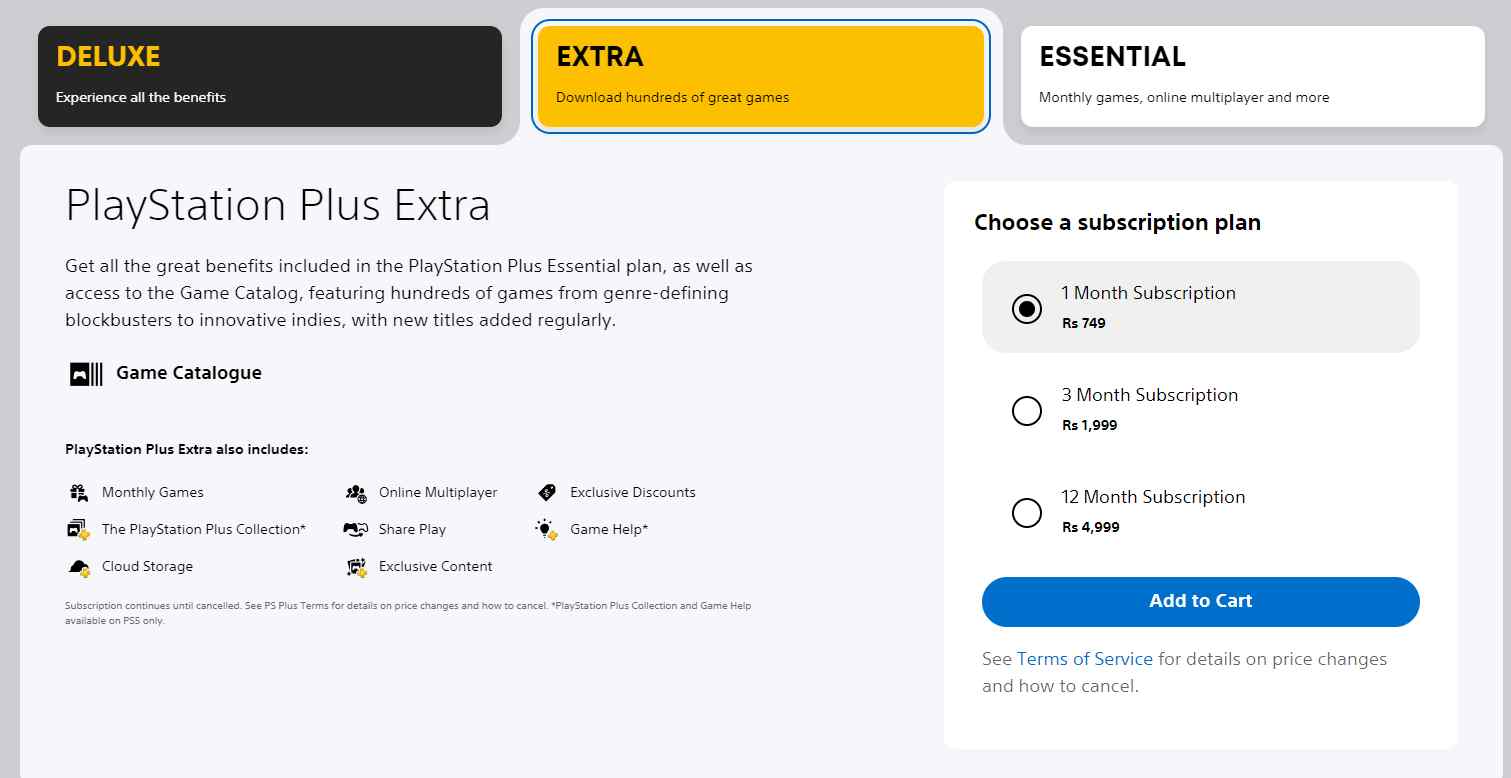 PlayStation Plus Essential-Extra 12 Month - Sub PS4 India